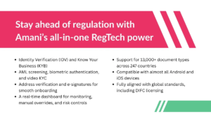 Amani's all in one regtech power